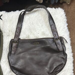 Via Spiga Dark Brown Leather Shoulder Bag with storage bag
